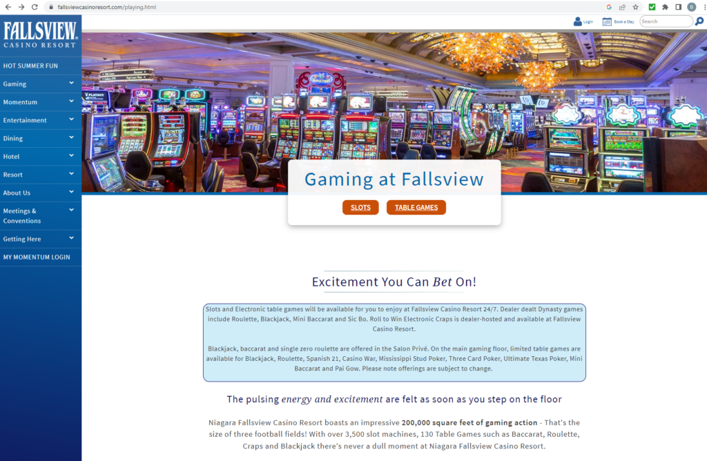 FallsView Casino Games